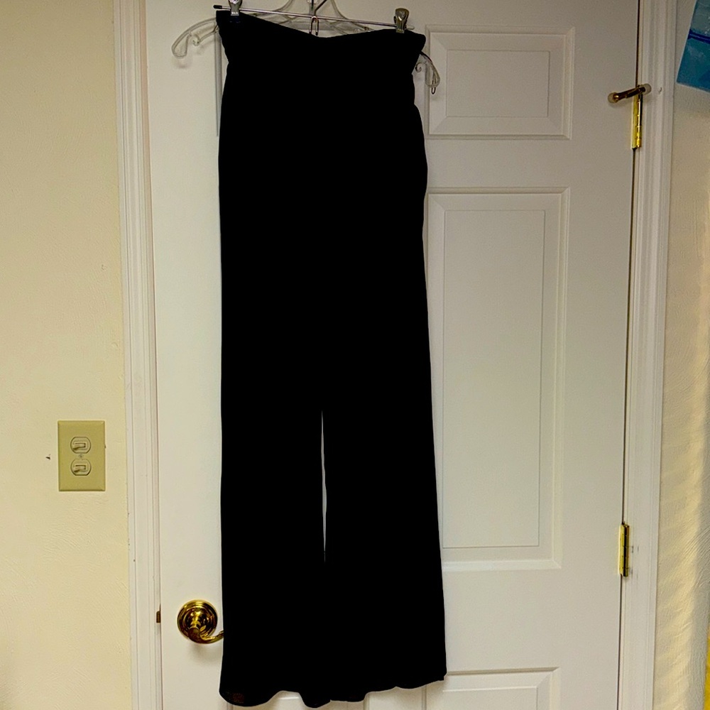 🌺 Papell Boutique Evening black chiffon flowy formal pants